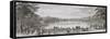 Planche 37: Vue perspective du Bassin du Miroir et de l'Ile Royale dans les jardins de Versailles-Jacques Rigaud-Framed Stretched Canvas