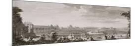 Planche 65: vue du château de Fontainebleau (aile de la galerie Henri II) prise des parterres du-Jacques Rigaud-Mounted Premium Giclee Print