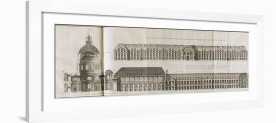 Planche 7 :Elévation de la principale entrée de l’Hôtel Royal des Invalides-Jacques-François Blondel-Framed Giclee Print