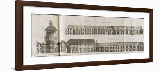 Planche 7 :Elévation de la principale entrée de l’Hôtel Royal des Invalides-Jacques-François Blondel-Framed Premium Giclee Print