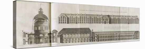 Planche 7 :Elévation de la principale entrée de l’Hôtel Royal des Invalides-Jacques-François Blondel-Stretched Canvas