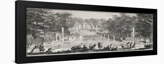 Planche 74: vue de la Grande Cascade dans les jardins de Saint-Cloud en 1730 ("diverses vues de-Jacques Rigaud-Framed Giclee Print