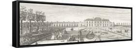Planche 84: vue du château de la Muette et d'une partie du parterre vers 1730-Jacques Rigaud-Framed Stretched Canvas
