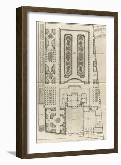 Planche 9 : Plan général des bâtiments et  des jardins de l'hôtel de la duchesse du Maine-Jacques-François Blondel-Framed Giclee Print