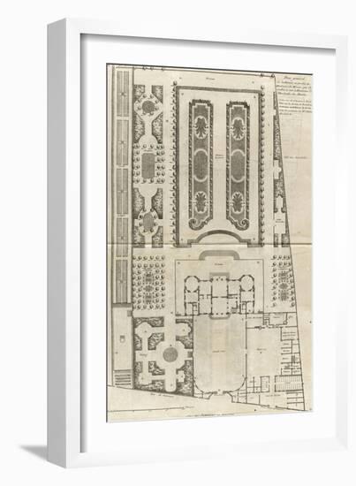 Planche 9 : Plan général des bâtiments et  des jardins de l'hôtel de la duchesse du Maine-Jacques-François Blondel-Framed Giclee Print