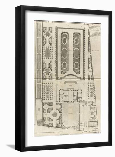 Planche 9 : Plan général des bâtiments et  des jardins de l'hôtel de la duchesse du Maine-Jacques-François Blondel-Framed Premium Giclee Print
