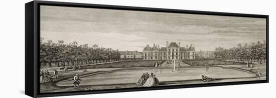 Planche 93: vue du château de Berny prise du côté du parterre vers 1740 ("V-Jacques Rigaud-Framed Stretched Canvas