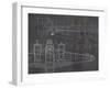 Plane Blueprint II v2-Marco Fabiano-Framed Art Print