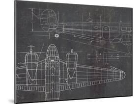 Plane Blueprint II v2-Marco Fabiano-Mounted Art Print
