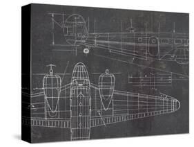 Plane Blueprint II v2-Marco Fabiano-Stretched Canvas