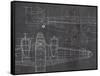 Plane Blueprint II v2-Marco Fabiano-Framed Stretched Canvas