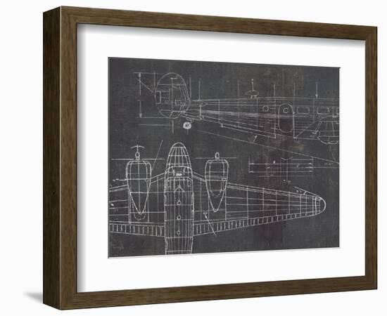 Plane Blueprint II v2-Marco Fabiano-Framed Art Print