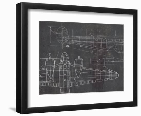 Plane Blueprint II v2-Marco Fabiano-Framed Art Print