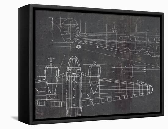 Plane Blueprint II v2-Marco Fabiano-Framed Stretched Canvas