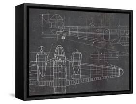 Plane Blueprint II v2-Marco Fabiano-Framed Stretched Canvas