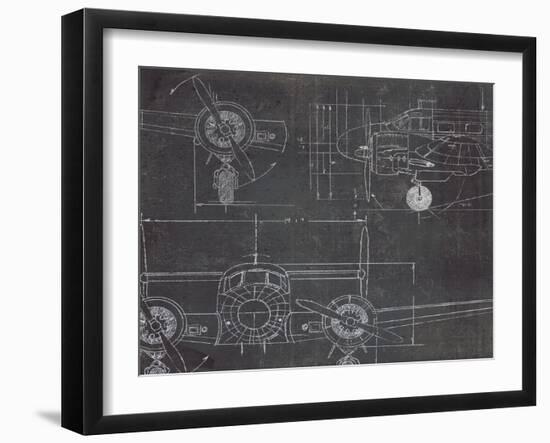 Plane Blueprint III v2-Marco Fabiano-Framed Art Print