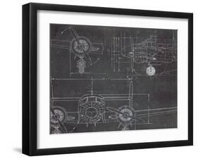 Plane Blueprint III v2-Marco Fabiano-Framed Art Print