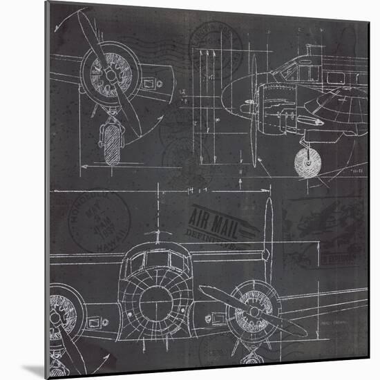 Plane Blueprint III-Marco Fabiano-Mounted Art Print