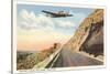 Plane over Rim Rocks, Billings, Montana-null-Stretched Canvas