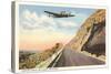 Plane over Rim Rocks, Billings, Montana-null-Stretched Canvas