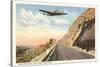 Plane over Rim Rocks, Billings, Montana-null-Stretched Canvas