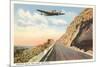 Plane over Rim Rocks, Billings, Montana-null-Mounted Art Print