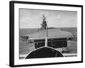 Plane Taking Off from Flight Deck of Aircraft Carrier "Enterprise"-Peter Stackpole-Framed Photographic Print