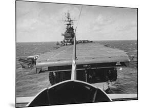 Plane Taking Off from Flight Deck of Aircraft Carrier "Enterprise"-Peter Stackpole-Mounted Photographic Print