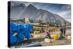 Plane taking off from Lukla airport, Lukla, Nepal.-Lee Klopfer-Stretched Canvas