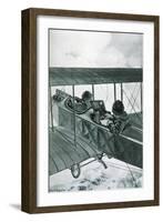 Plane with Telegraph-Vincent Lynch-Framed Art Print