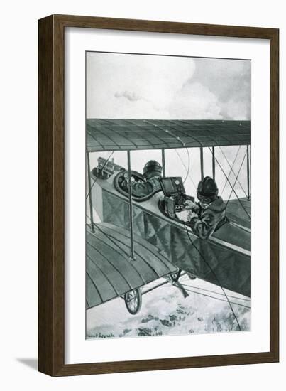 Plane with Telegraph-Vincent Lynch-Framed Art Print