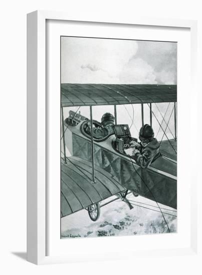Plane with Telegraph-Vincent Lynch-Framed Art Print