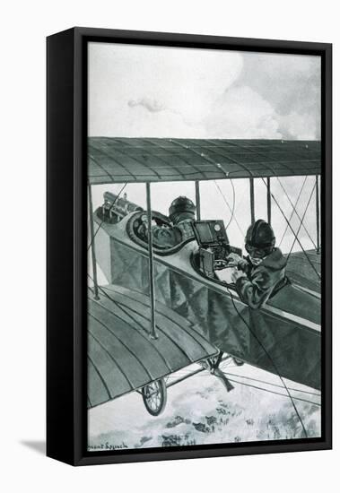 Plane with Telegraph-Vincent Lynch-Framed Stretched Canvas