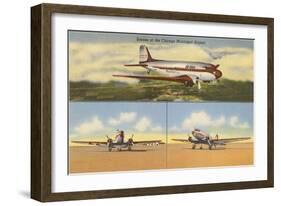 Planes at Chicago Municipal Airport, Chicago, Illinois-null-Framed Art Print