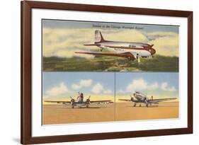 Planes at Chicago Municipal Airport, Chicago, Illinois-null-Framed Premium Giclee Print