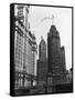 Planes Fly over Buildings in Chicago-null-Framed Stretched Canvas