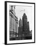 Planes Fly over Buildings in Chicago-null-Framed Photographic Print