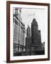 Planes Fly over Buildings in Chicago-null-Framed Photographic Print