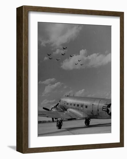 Planes Flying in Formation over B-29-Walter Sanders-Framed Photographic Print