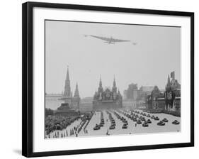 Planes Flying over May Day Parade-null-Framed Photographic Print