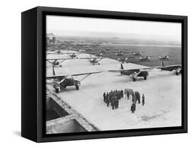 Planes on the Landing Strip at Le Bourget-null-Framed Stretched Canvas
