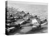 Planes Starting Motors on Flight Deck of Aircraft Carrier "Enterprise"-Peter Stackpole-Stretched Canvas