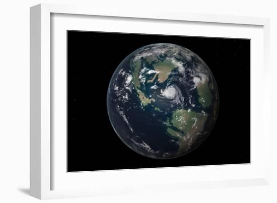 Planet Earth 90 Million Years Ago During the Late Cretaceous Period-null-Framed Art Print