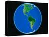 PLANET EARTH AMERICA NORTH AMERICA SOUTH AMERICA COMPUTER GRAPHIC-A. Huber-Stretched Canvas