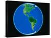 PLANET EARTH AMERICA NORTH AMERICA SOUTH AMERICA COMPUTER GRAPHIC-A. Huber-Stretched Canvas