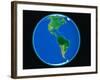 PLANET EARTH AMERICA NORTH AMERICA SOUTH AMERICA COMPUTER GRAPHIC-A. Huber-Framed Photographic Print