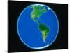 PLANET EARTH AMERICA NORTH AMERICA SOUTH AMERICA COMPUTER GRAPHIC-A. Huber-Stretched Canvas