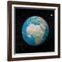 Planet Earth and Moon Surrounded with Stars-null-Framed Art Print