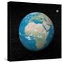 Planet Earth and Moon Surrounded with Stars-null-Stretched Canvas