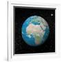 Planet Earth and Moon Surrounded with Stars-null-Framed Art Print